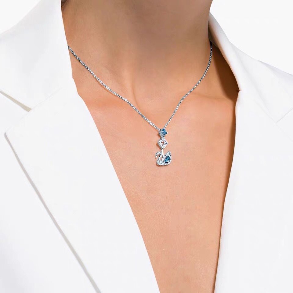 [Original] 5530625 Swarovski Blue Sky Goose necklace S925 silver
