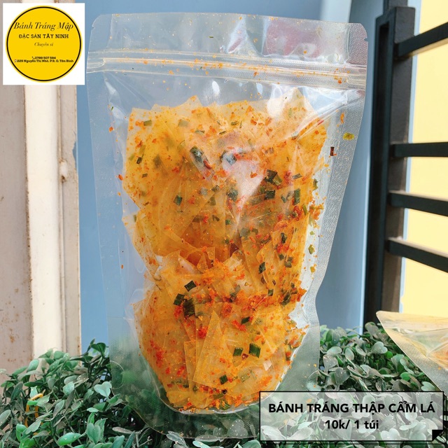 Bánh tráng THẬP CẨM LÁ VUÔNG - Túi zip 100g / 500g - Bánh tráng Mạnh Hùng