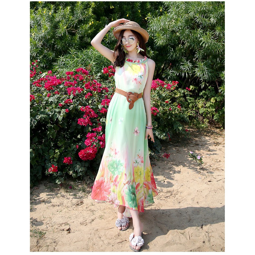 Đầm Maxi Lụa Sắc Màu Sang Trọng