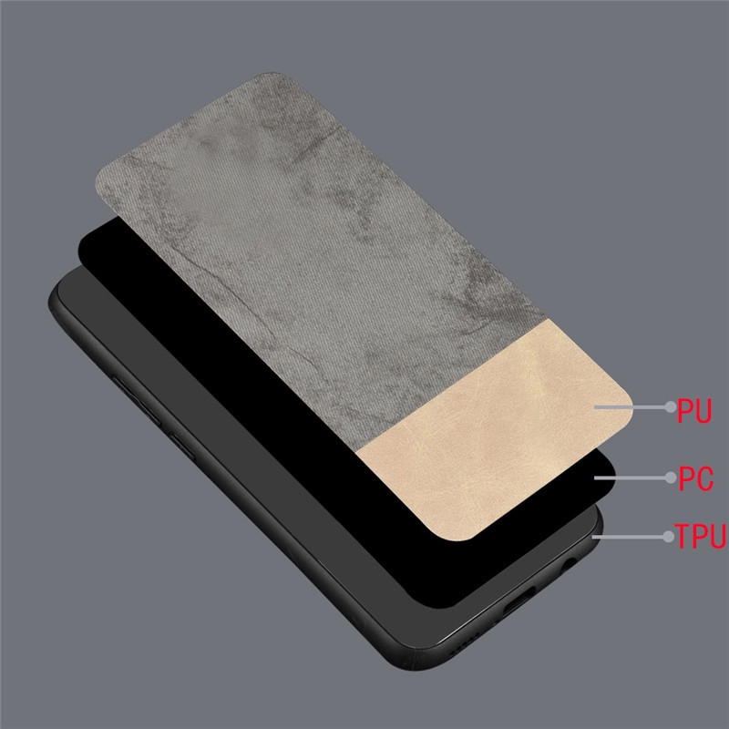 Meizu 15 Plus Hybrid PU Leather+Denim Fabric Case Cover Fabric Phone Case