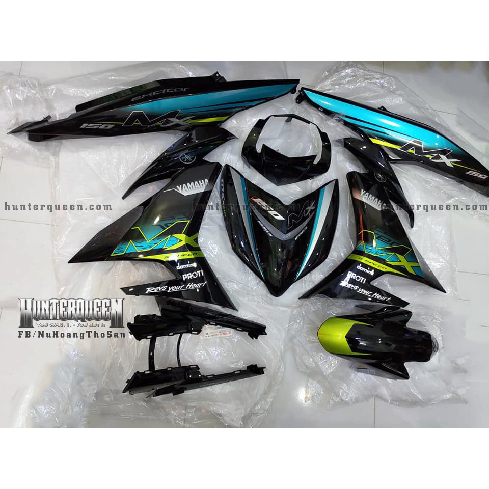 Tem rời Exciter 150. Chất liệu crom, tem MX xanh vàng. Thay đổi màu sắc và chi tiết theo yêu cầu. Sắc nét, bền màu