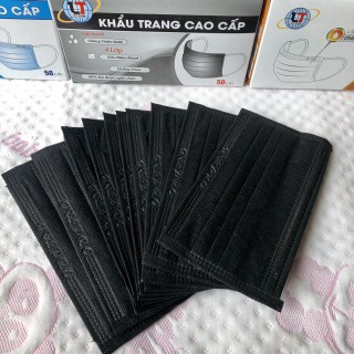 Hộp 50 chiếc khẩu trang y tế 4 lớp màu đen
