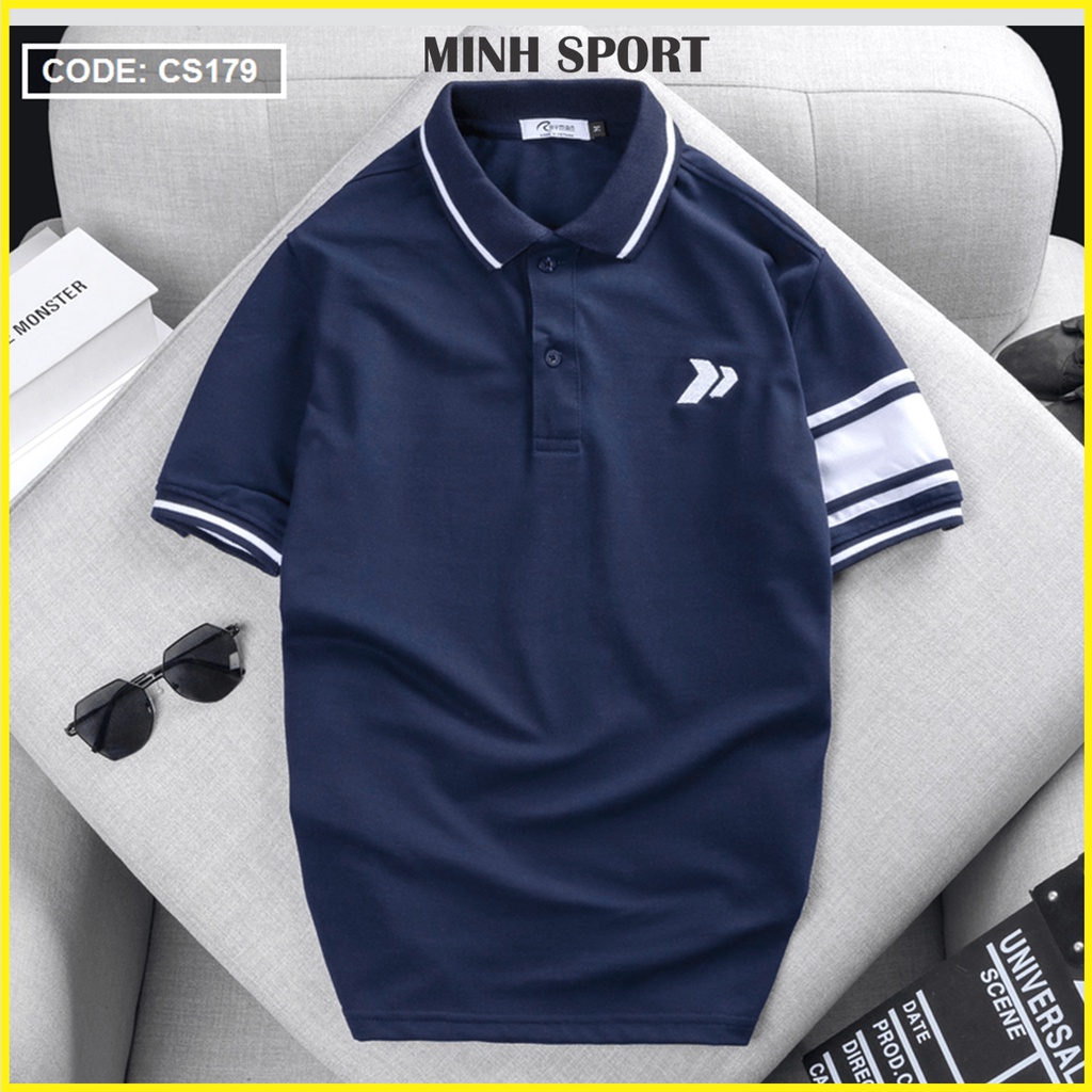 Áo Thun Polo Nam Cổ Bẻ Tay Ngắn Có Phối Màu, Thun Cotton Mềm Mịn, Mặc Mát mã AO.35
