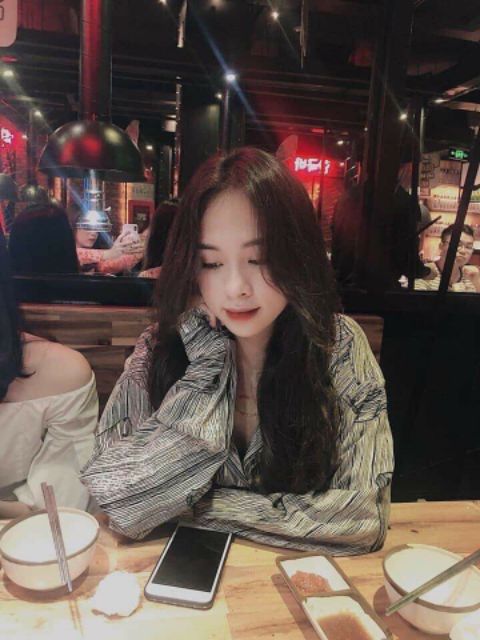 Áo sơ mi vân gỗ fom nữ nhiều màu sắc