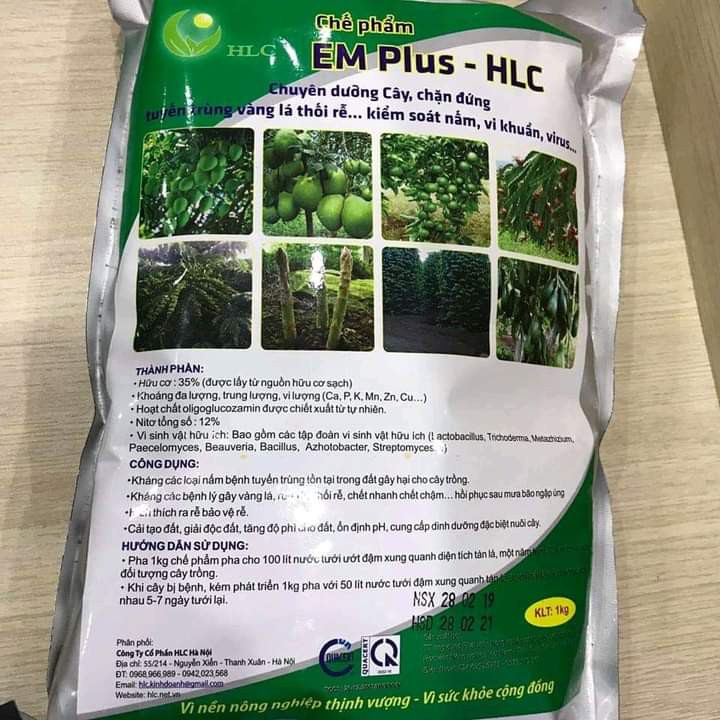 CHẾ PHẨM EM PLUS – HLC - Chuyên dưỡng cây, chặn đứng tuyến trùng, vàng lá thối rễ…kiểm soát nấm vi khuẩn…virus