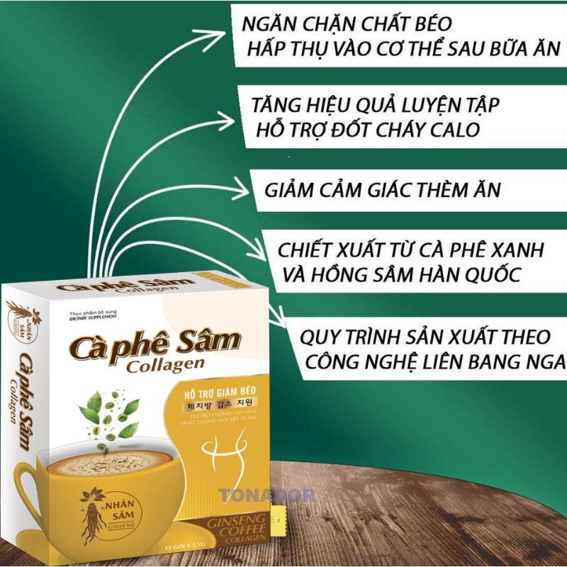 Cà phê Sâm Collagen giảm cân hiệu quả - Dáng gọn eo thon