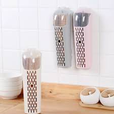 Hũ ống đựng đũa muỗng dán tường nhà bếp không cần khoan tường, ống đũa có nắp đậy, có khe thoát nước