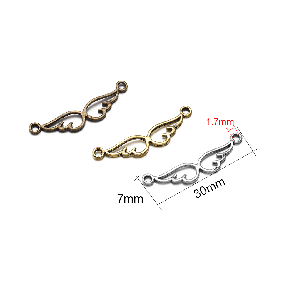 20 Mặt vòng cổ ST.KUNKKA tùy chọn màu sắc hình đôi cánh thiên thần