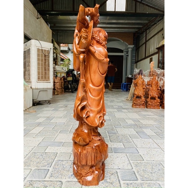 Tượng đạt ma gỗ hương cao 63 cm