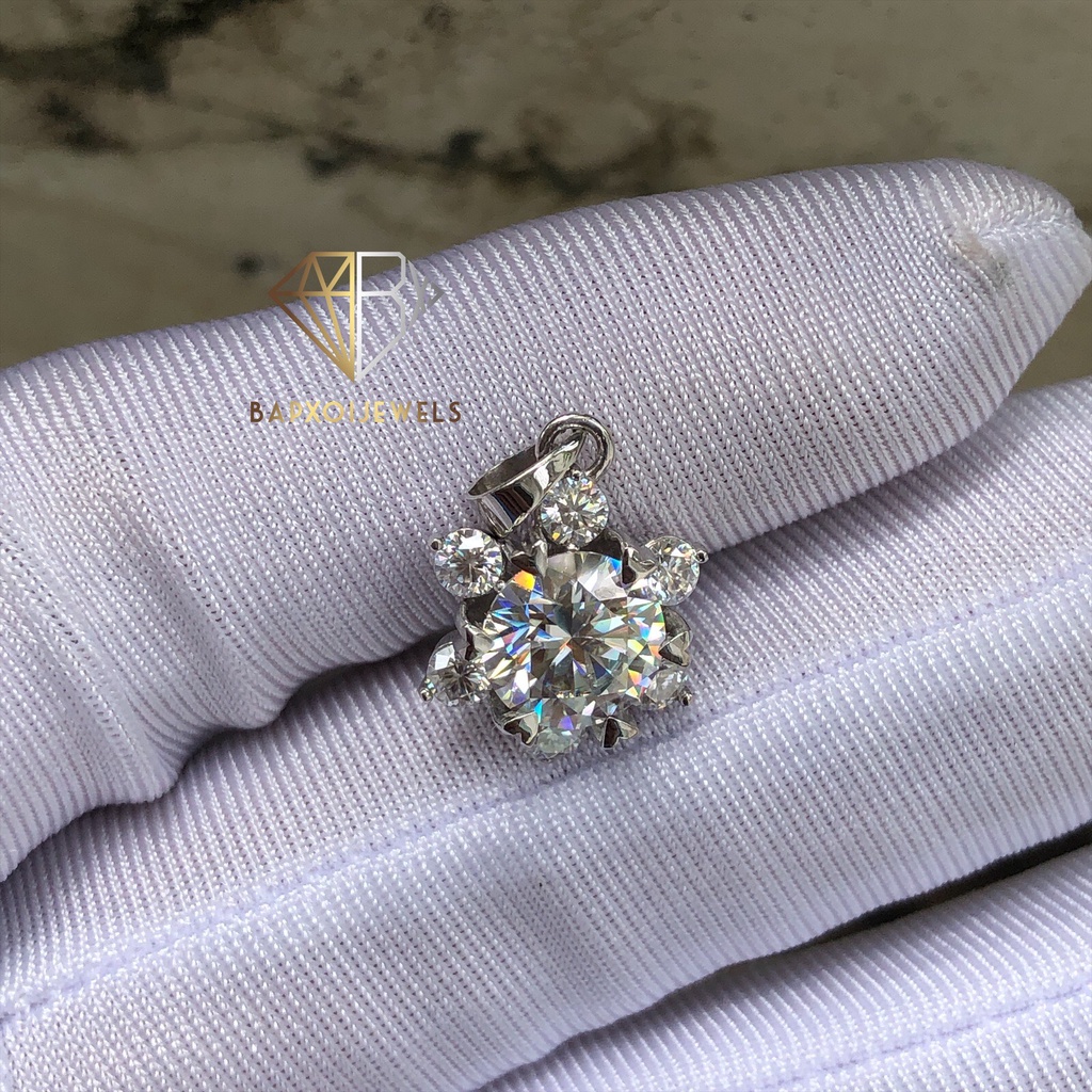 Mặt dây chuyền Moissanite  chất liệu bạc 950 xi bạch kim - MD01