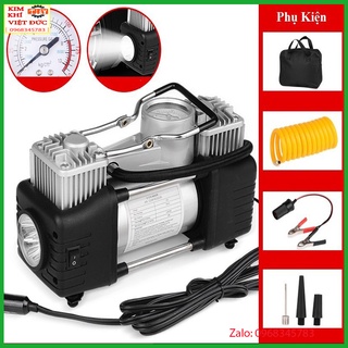 MÁY BƠM HƠI Ô TÔ 2 XI LANH CẮM TẨU Ổ 12V CÔNG SUẤT 180W - 100 PSI TƯƠNG ĐƯƠNG 10KG