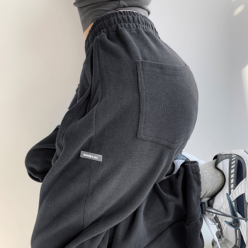 IELGYQuần Thể Thao Dây Rút Lưng Cao Dáng Suông Nhiều Màu Sắc Tùy Chọn Xu Hướng Mỹ Cho Nữ