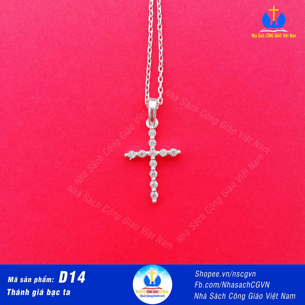 Thánh giá bạc ta - Mặt dây chuyền  D14 cho nam nữ, trẻ em - Quà tặng Công Giáo