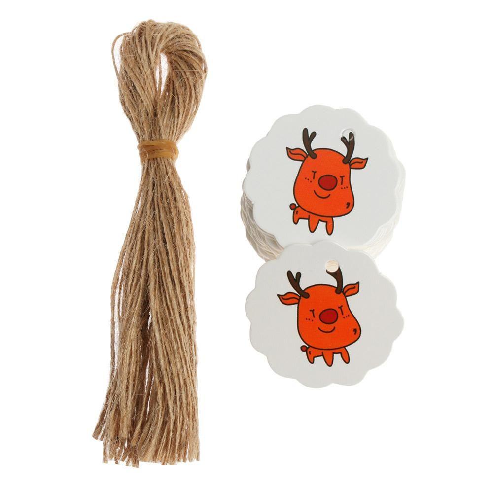 JANE Set 50 Thẻ Giấy Trang Trí Giáng Sinh Kèm Dây Treo Mới
