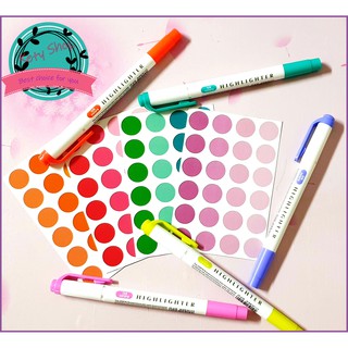 Set 96 sticker tròn 1,5 cm nhiều màu dùng trang trí sổ tay/ bullet journal