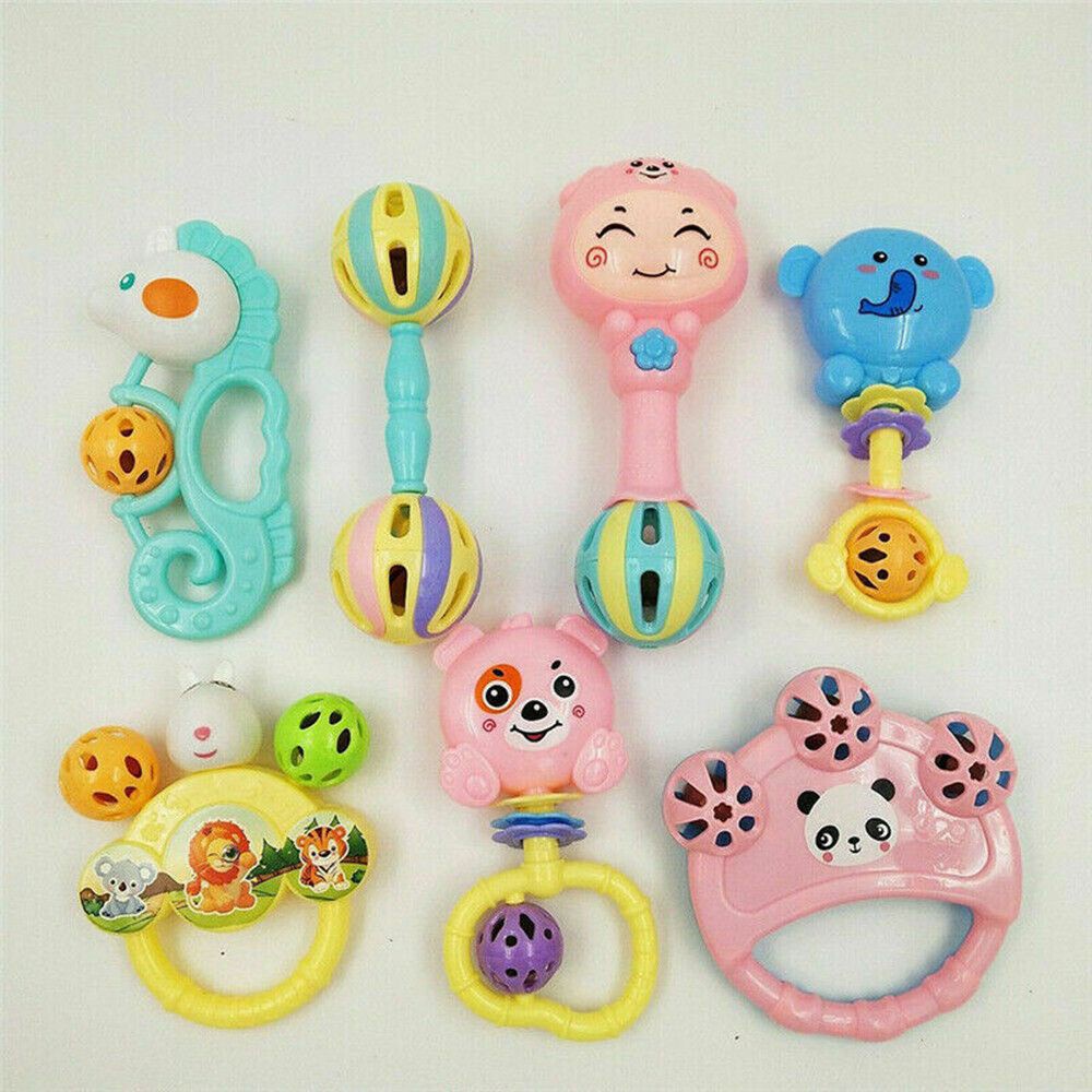 DAPHNE Gift Baby Kids Hand Bell Music Sensory Rattle Toys Set Rattle Cute Musical Education Shake Teether