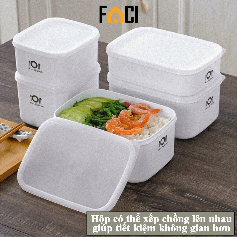 Hộp nhựa đựng thực phẩm tủ lạnh, lò vi sóng hộp trữ đông bảo quản thực phẩm tupperware Nhật Bản Faci_Official LDA04