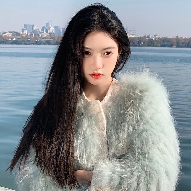 Đầu Giả Dài Bằng Lông Vũ Tự Nhiên Màu Be Thời Trang Dành Cho Nữ