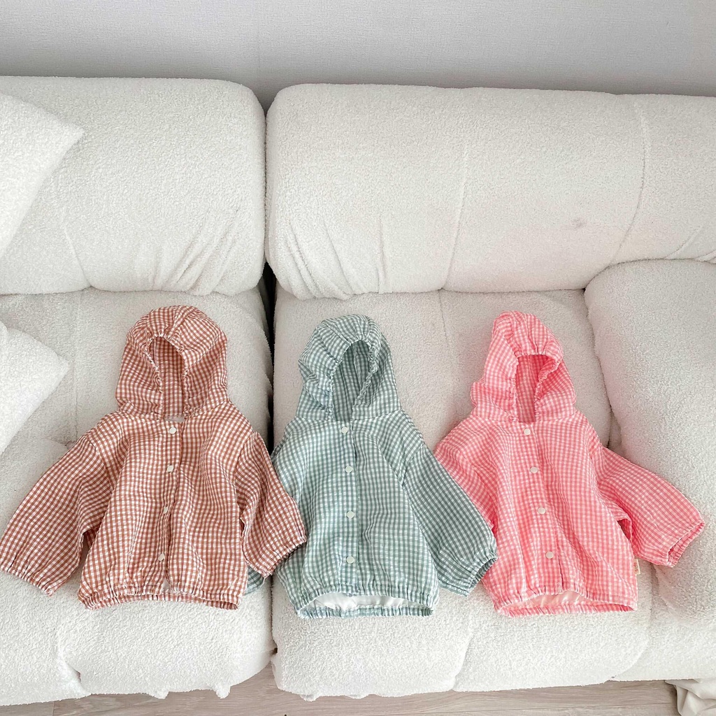 Áo khoác gió cho bé SODA KIDS chống nắng, cản gió bụi thiết kế style Hàn Quốc họa tiết kẻ sọc năng động