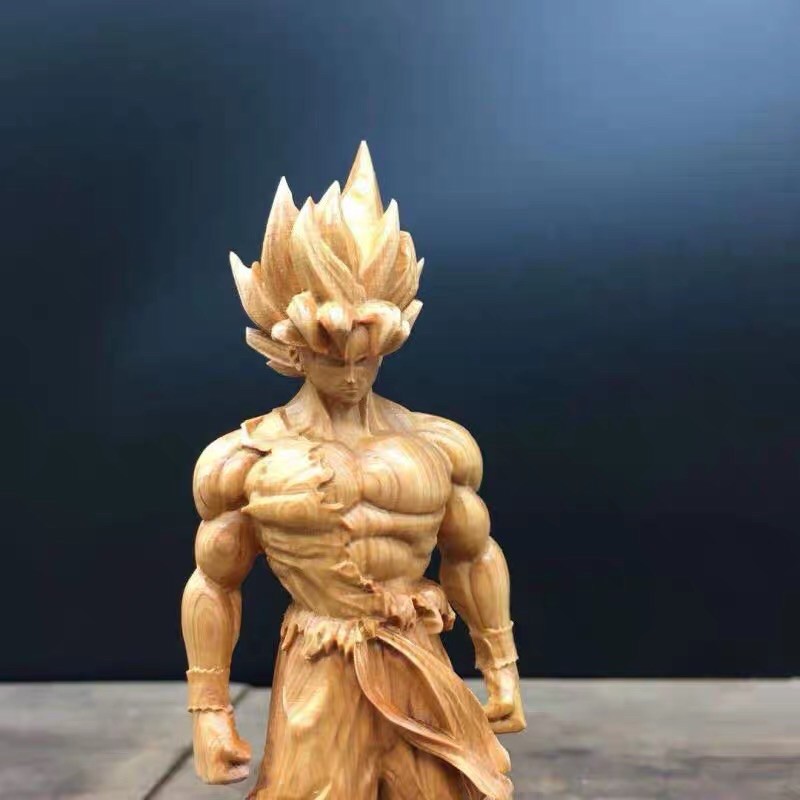 Tượng gỗ SonGoku(Kakarot) cao: 13cm-ngang: 5cm.