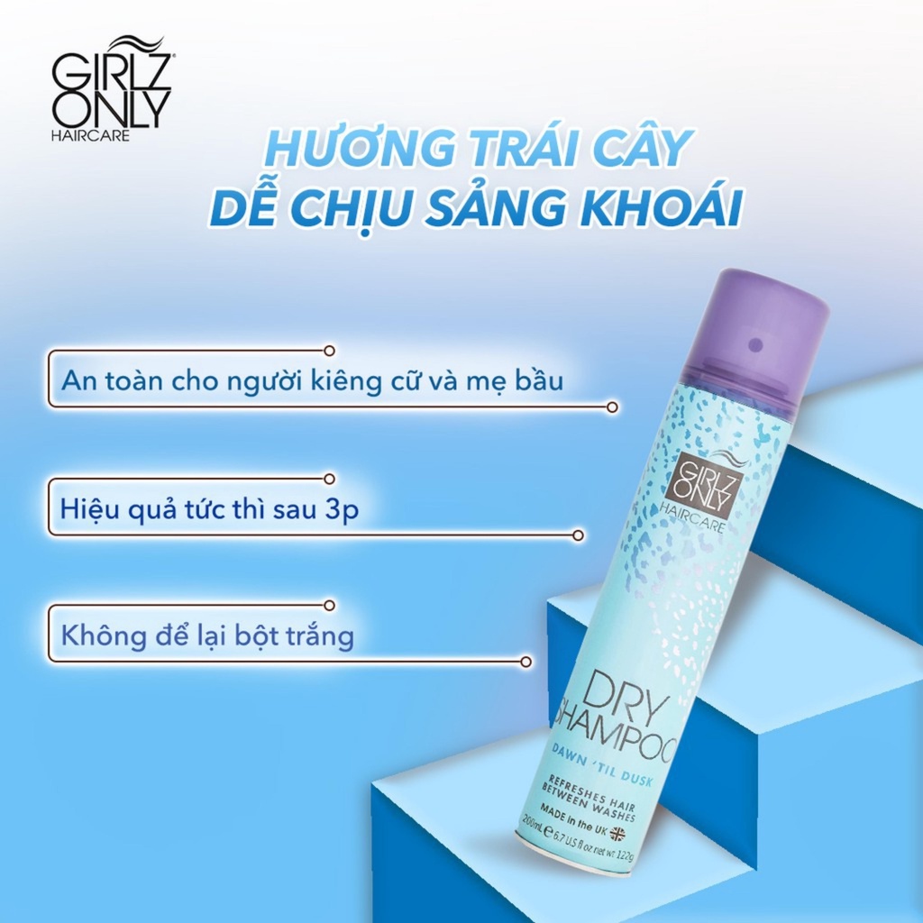 Dầu Gội Khô Girlz Only Dry Shampoo Dazzling Volume 200ml