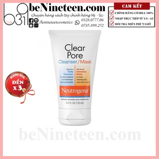 [TẶNG CHOCOLATE HERSHEY] Sữa Rửa Mặt Neutrogena Clear Pore Cleanser/Mask 125ml