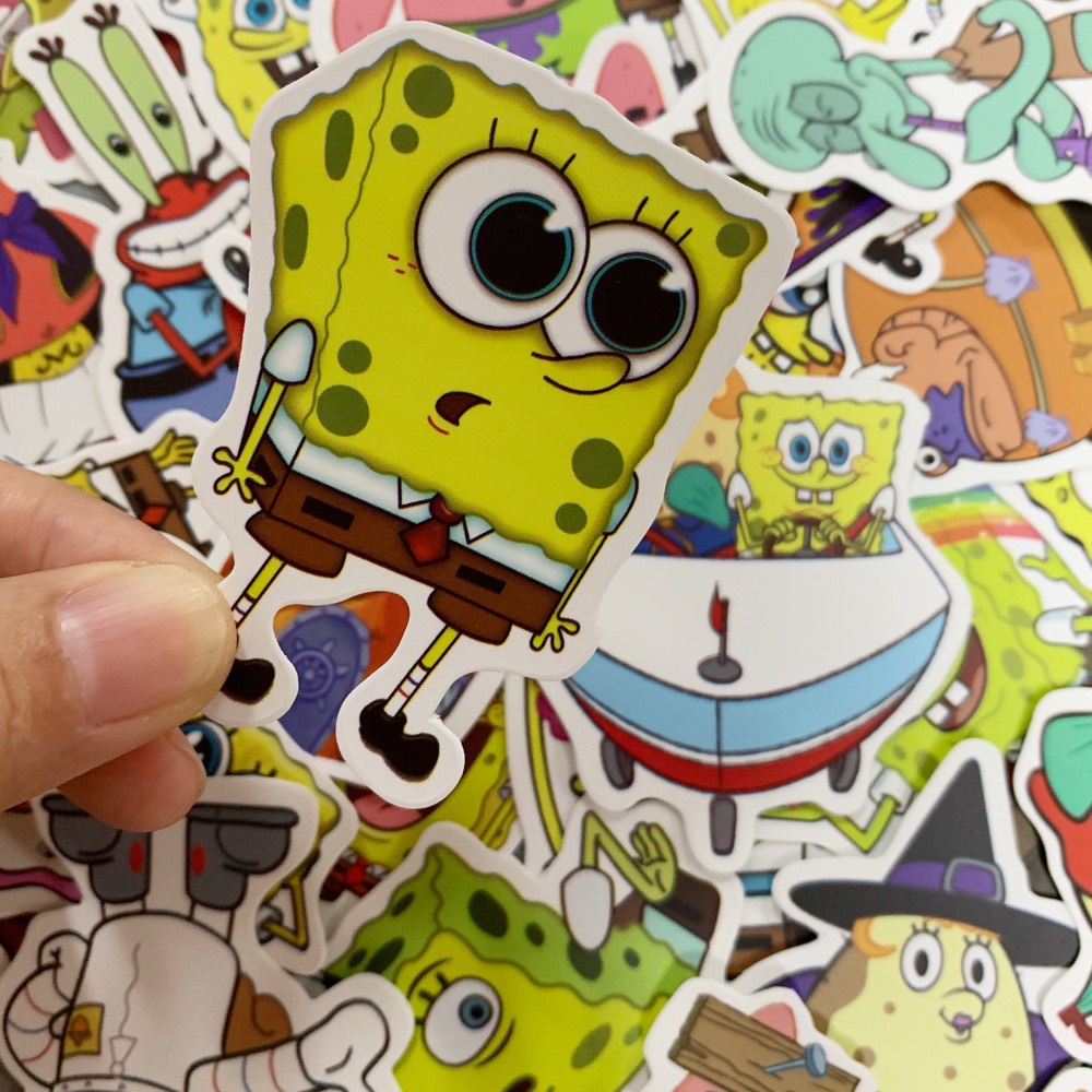 H148 - Sticker Hình Bọt Biển Spongebob - PVC/ Hình dán Chống nước