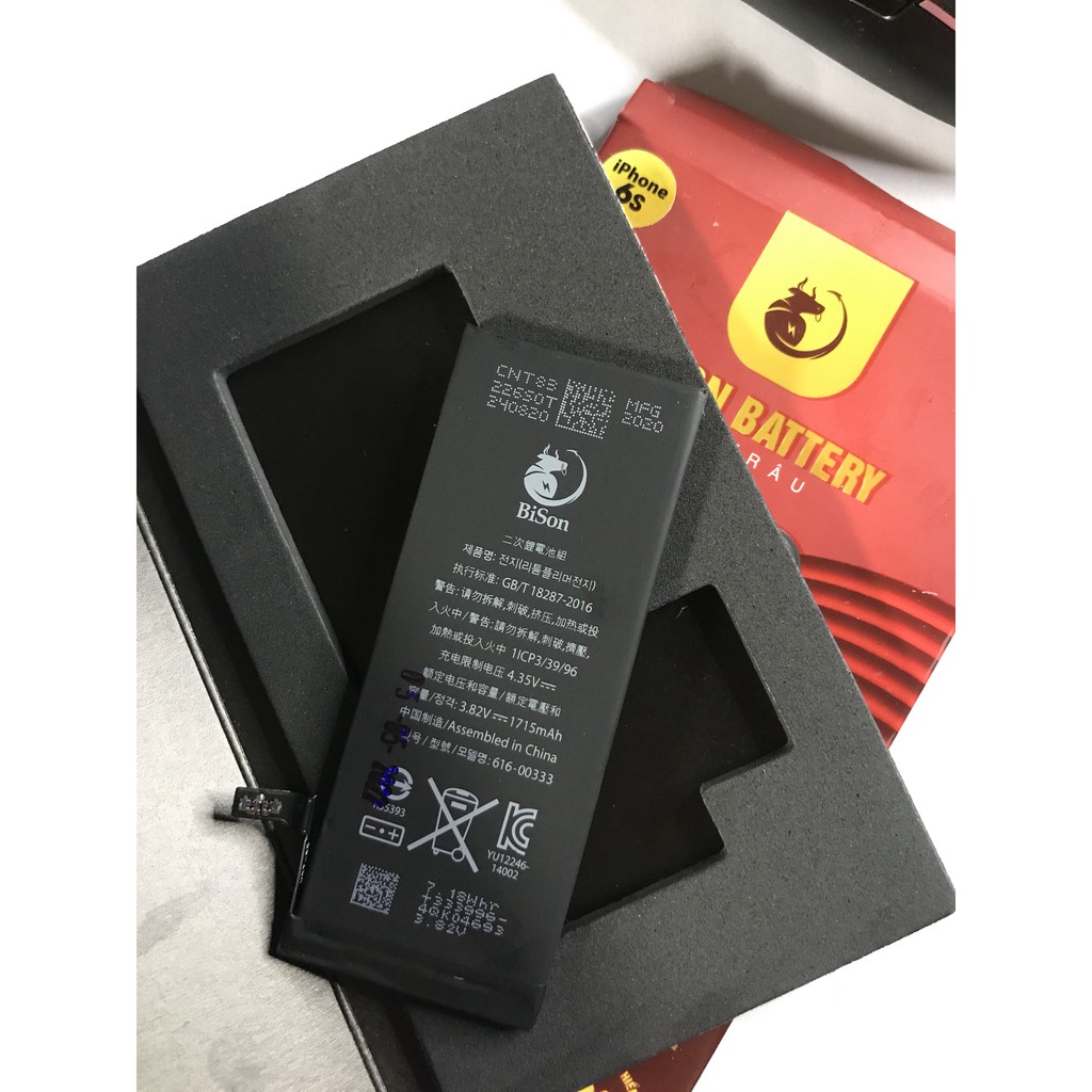 Pin IP 6S dung lượng 1715mAh- Pin con trâu BISON BH 12 tháng