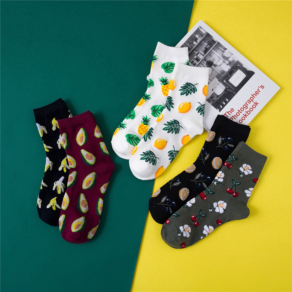 Unisex Women Cartoon Soft 3D Funny Fruit Sock Printed Pattern Socks