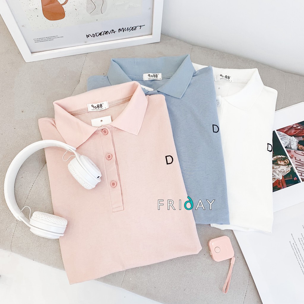 Áo phông polo thêu chữ D ngực Friday | BigBuy360 - bigbuy360.vn