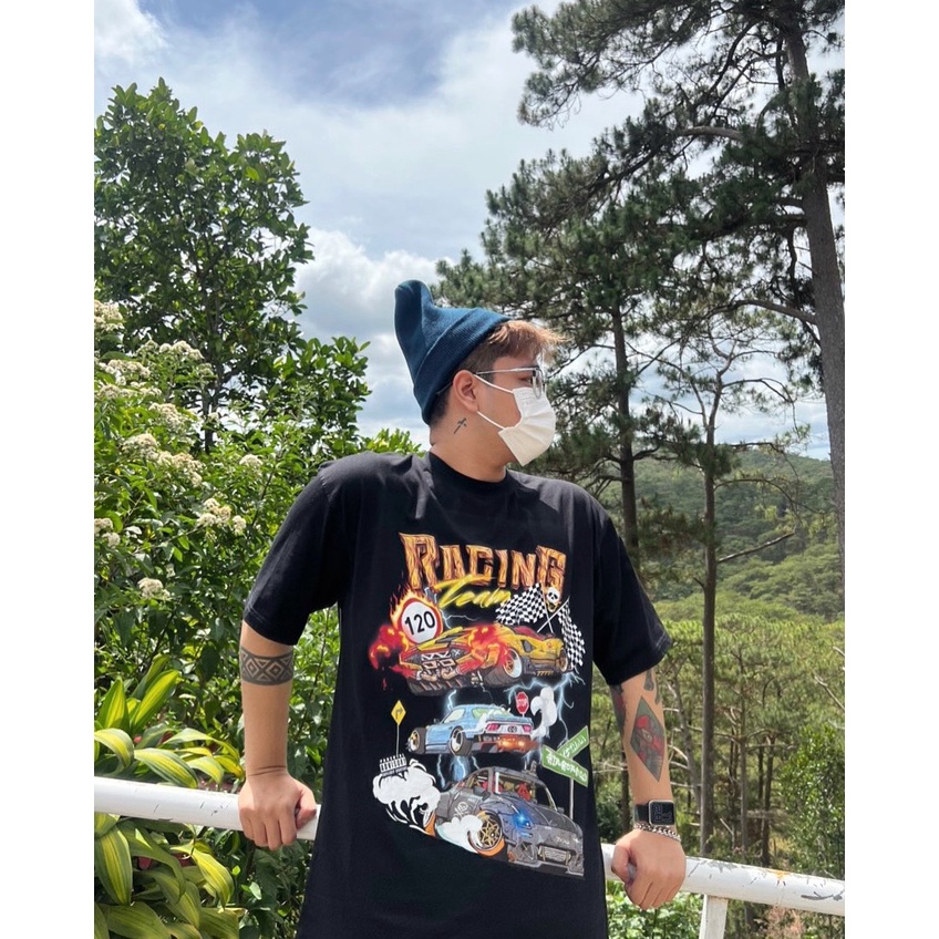 Áo thun ngắn tay oversize RACING TEAM
