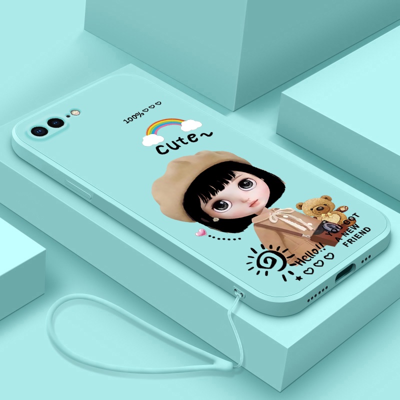 Ốp điện thoại QIANZI TPU dẻo họa tiết cô gái thích hợp cho iPhone 7plus iPhone 8plus iPhone X xs xr xs max