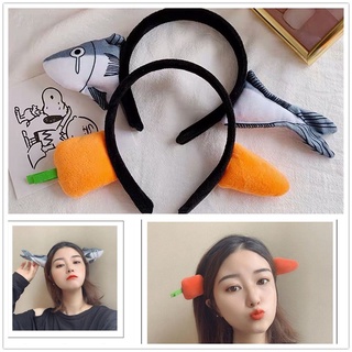 MAHES Cài tóc hình cà rốt/ cá mập dễ thương vui nhộn cho nữ