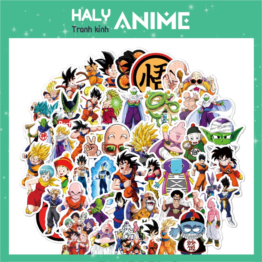 Hình dán sticker anime SON GOKU , Set stiker cute, dễ thương dán mũ bảo hiểm, vali, laptop, chống nước, chống bay màu