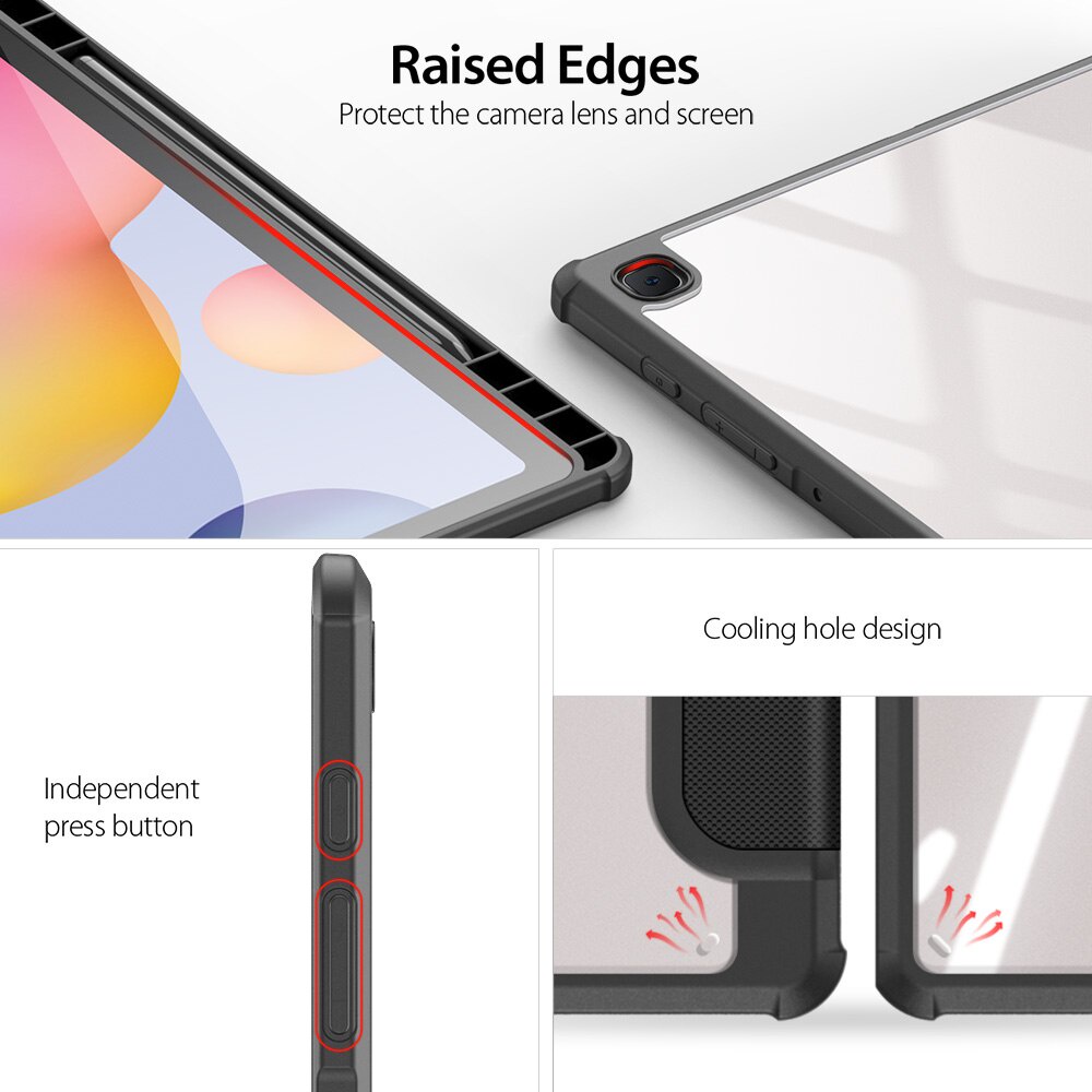 Dllencase Bao da máy tính bảng có ngăn đựng bút cho Samsung Galaxy Tab S6 Lite 10.4 A7 Lite 8.7 S7 11 Plus FE 12.4 A163