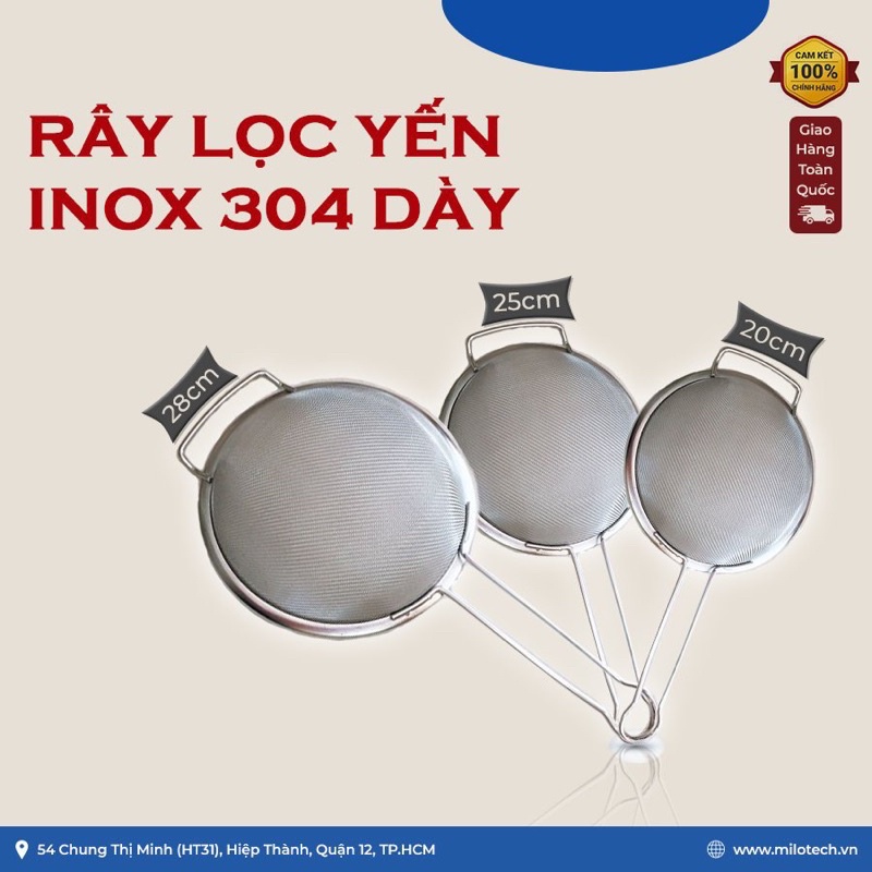 Rây lọc yến inox 304 dày - Rây lọc yến được khách hàng tin dùng. Ray cháo mịn