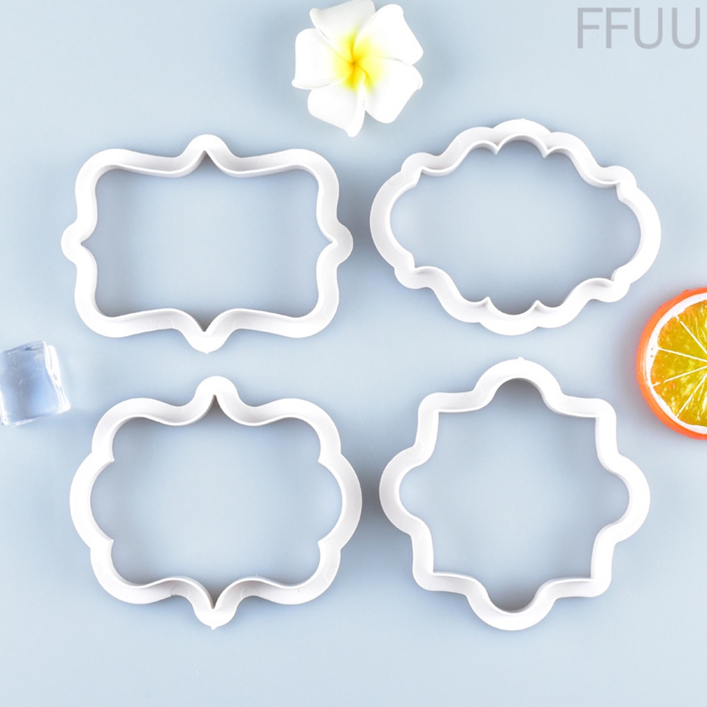 Set 4 Khuôn Nhựa Tạo Hình Hoa Trang Trí Bánh Quy Diy
