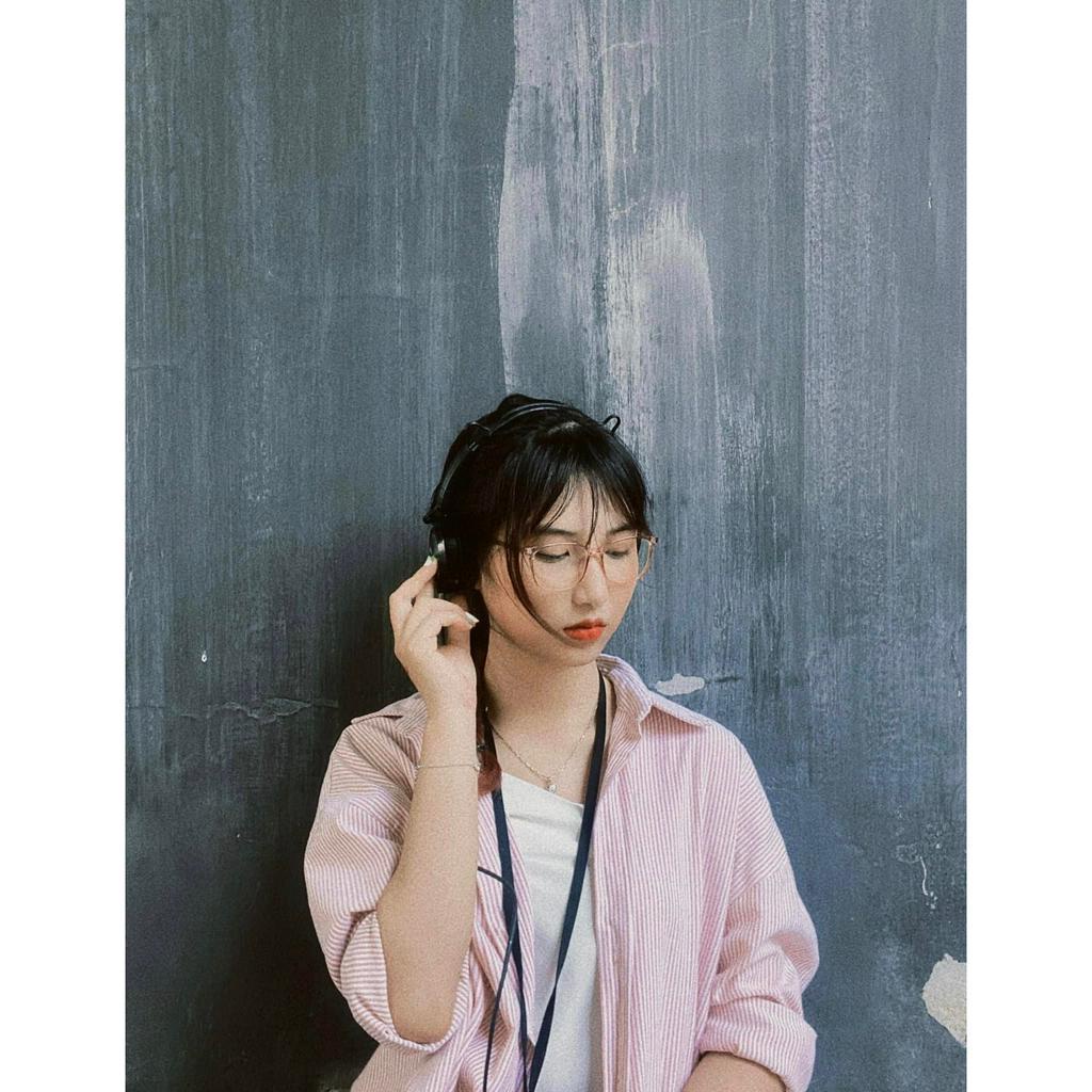 Áo sơ mi kẻ form rộng, công sở, chất thô, dễ mặc, hàng đẹp dày dặn