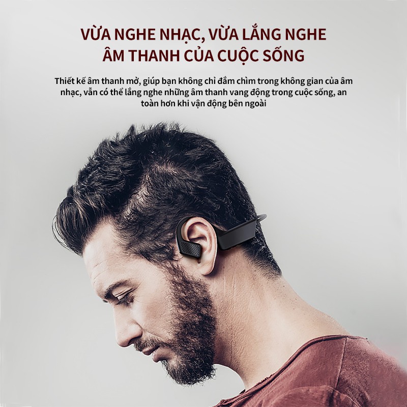 Tai nghe bluetooth K08, không nhét tai, tai nghe truyền âm qua  xương, tai nghe thể thao chống nước, âm thanh chất lượng