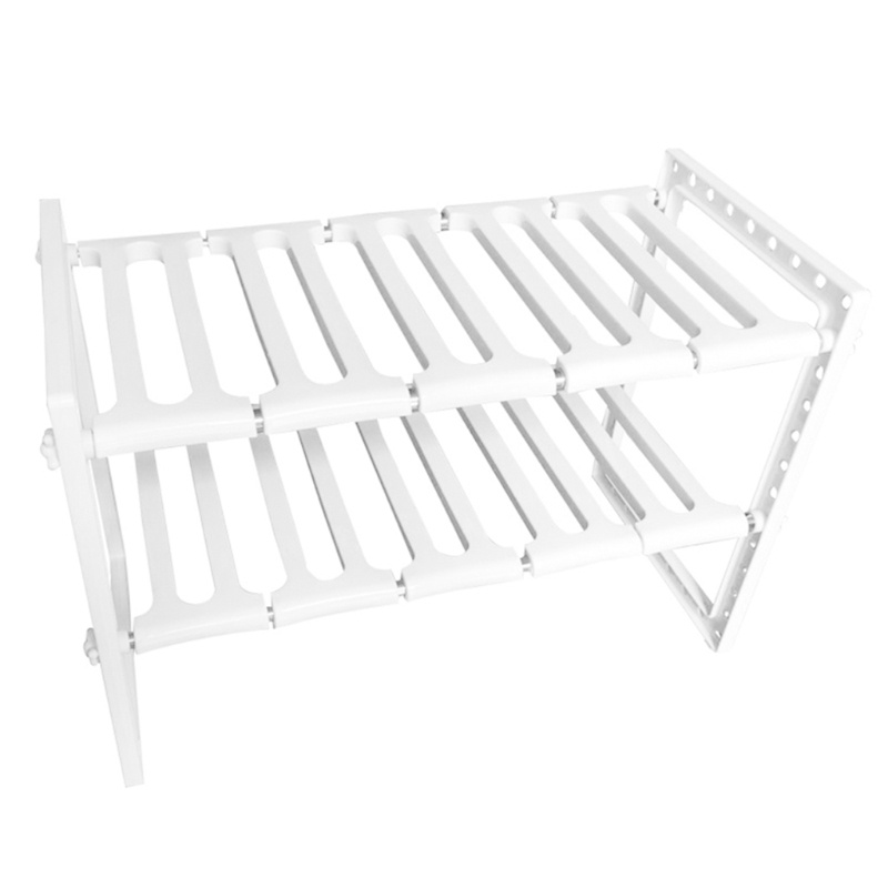 Kệ Đựng Đồ Hai Tầng Mở Rộng Có Thể Điều Chỉnh Cho Tủ Bếp