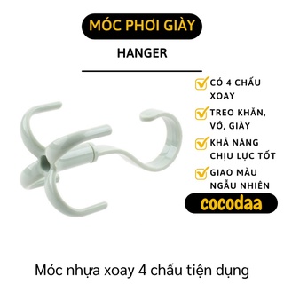 Móc Tròn Xoay 360 - Móc Nhựa Treo Quần Áo, Vớ, Giày 4 Chấu Hình Móc Câu 8401 [FREESHIP]