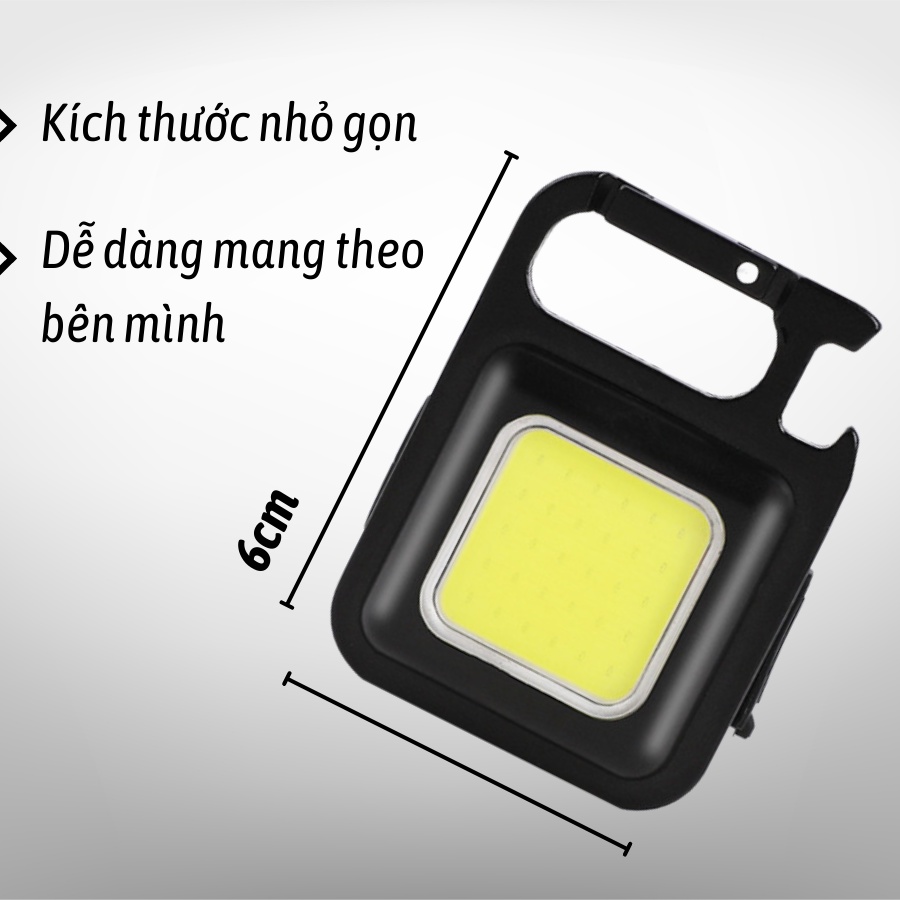 Đèn led COB, móc chìa khóa đèn pin đa năng bỏ túi tiện dụng