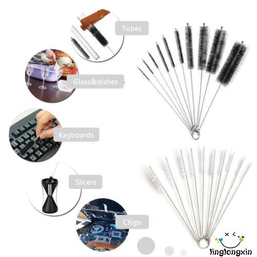 XNG-10PCS Household Stainless Steel Cleaner Brush Test Tube Bottle Straw Washing Cleaning Tool
