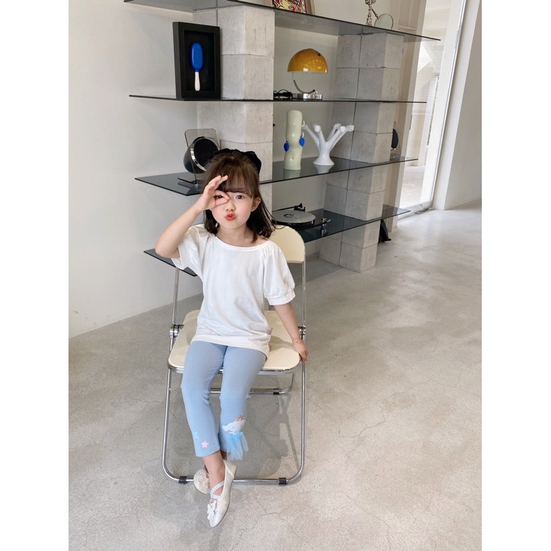 Quần Legging Lửng Họa Tiết Hoạt Hình Ba Chiều Phong Cách Hàn Quốc Thời Trang Mùa Hè Cho Bé Gái