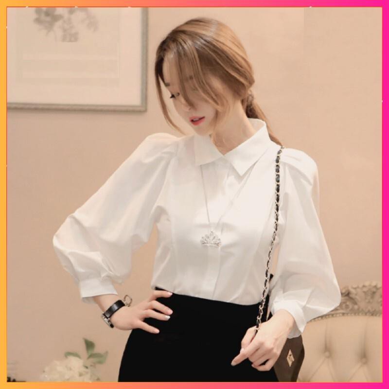 Áo Sơ Mi Nữ Trắng [Hàng Cao Cấp] áo sơ mi trắng tay bồng thời trang, chất vải đẹp, ko nhăn cao cấp MoonMy