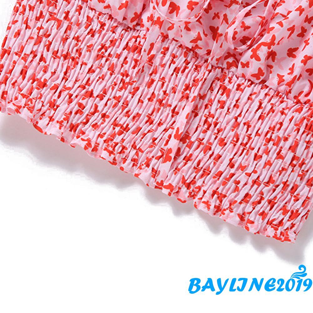 ❀ℳay-Women´s Pink Square Collar Street Shot Fashion Small Floral Top for Summer