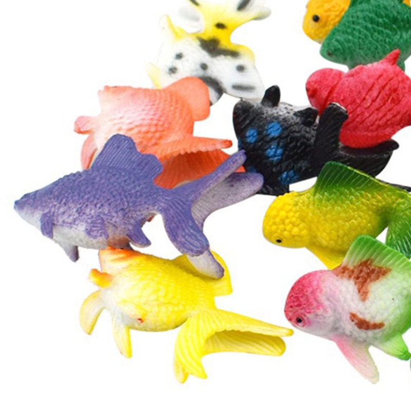 Set 12 cá vàng mini bằng nhựa pvc mềm làm mô hình epoxy resin 3D