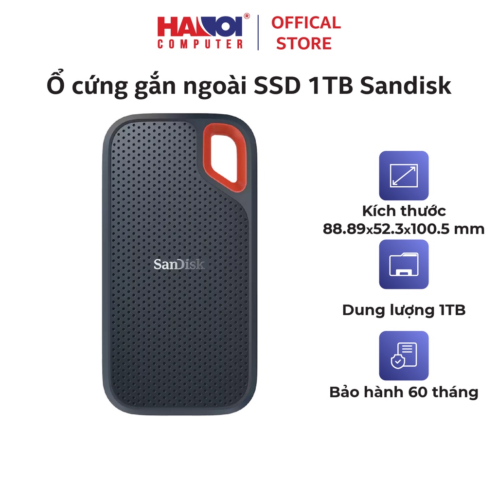 Ổ cứng gắn ngoài SSD 1TB Sandisk Extreme Portable SDSSDE61-1T00-G25