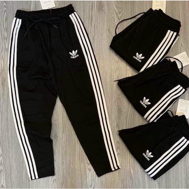 [Mã FAMARAL1 giảm 10K đơn 50K] Quần thể thao 2 sọc trắng unisex nam nữ dài ống suông thời trang LADYA STORE M30