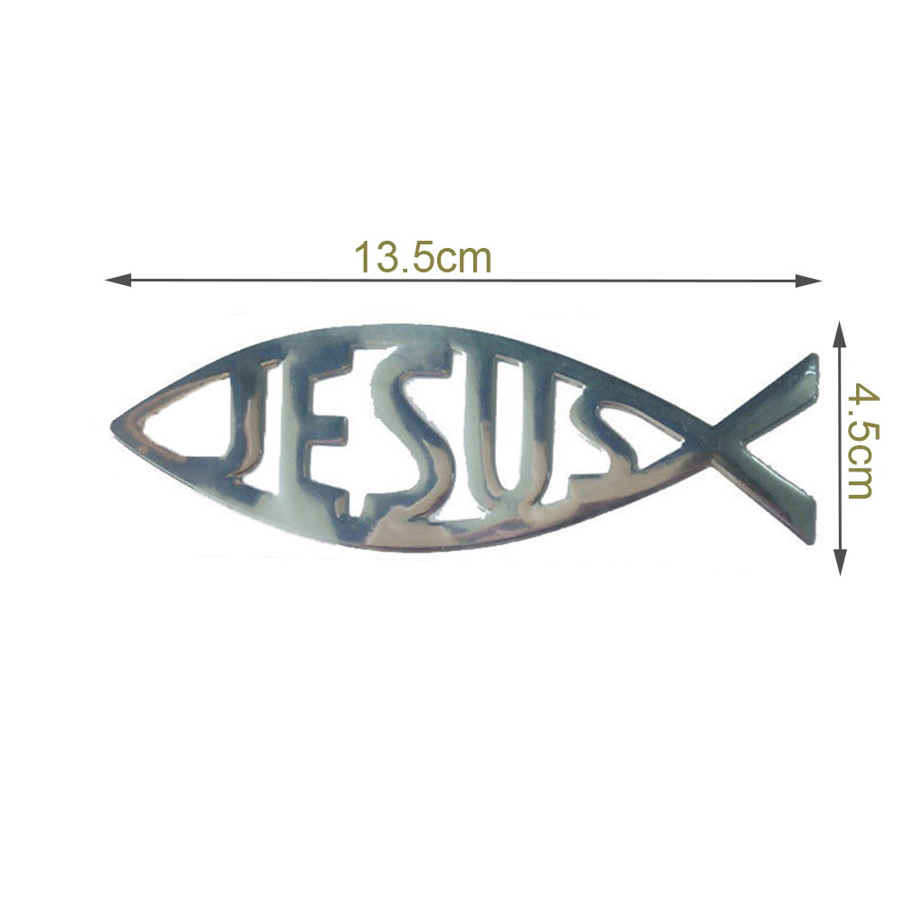 Decal Dán Trang Trí Hình Chữ Jesus 3d